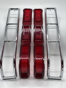 1966 Chevrolet Impala Tail Light Lamp Lens and Bezel LH RH Pair Limited Offer - Picture 1 of 5