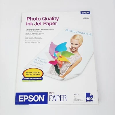 Epson 100 Sheets Photo Quality Presentation Matte Paper 8.5 x 11 S041062 White - Image 1 of 4