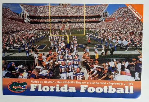 Vintage University of Florida UF Gators vs Houston Poster Florida Field 1995 Cover