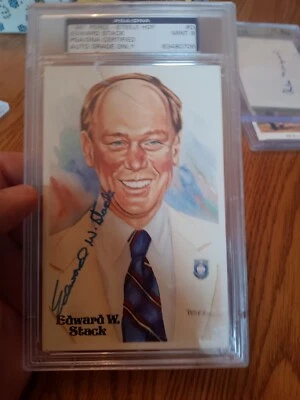 BEAUTIFUL MINT 9 ED STACK  AUTOGRAPHED PEREZ STEELE POST CARD - PSA/DNA SLABBED - Image 1 of 4