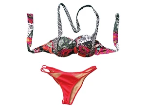 Next Bikini Phoebe/Asos Swim UK 32DD/12 Multi con aros acolchado cuello halter - Imagen 1 de 1