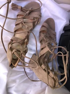 Madden Girl Tan Lace up leg Sandals. Size 7 - Picture 1 of 10
