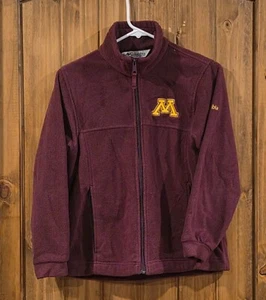 Columbia Girls Size 10/12 Maroon Full Zip Fleece Jacket Long Sleeve Soft Touch - Picture 1 of 5