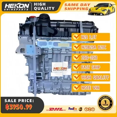 Conjunto de motor de bloque largo para 10-18 BMW 328i 528i X3 N20 N20B20C N20B20A 2,0 L Foto 1 de 4