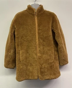 J.Crew Zip Up Plush Fleece Coat Womens Medium brown M classic jacket J9064 NWT - Picture 1 of 9