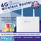 4G Wireless Router 300Mbps WiFi Hotspot & SIM Card UNLOCKED & Port Forwarding UK