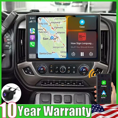 APPLE CARPLAY ANDROID 13 FOR CHEVROLET SILVERADO 2014-2018 CAR STEREO RADIO GPS - Image 1 of 4