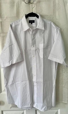 Nueva Camisa de Vestir Neil Allyn Hombres Blanca Formal Mangas Cortas XL Foto 1 de 4