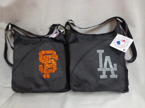 MLB Little Earth Noir Sheen Crystallized Cross Body Purse Tote Cover