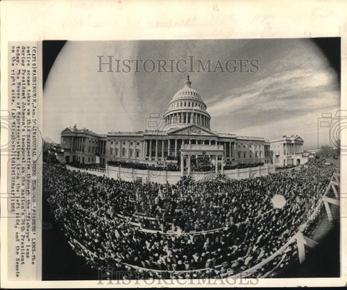 1965 Press Photo President Lyndon B. Johnson inauguration ceremony ...