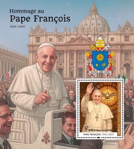Tribute to Pope Francis MNH Stamps 2025 Central African Republic S/S - Picture 1 of 1