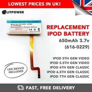 Batería de repuesto iPod Classic A1238 30GB 60GB 80GB 120GB 160GB 616-0412 - Imagen 1 de 1
