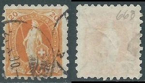 1888 SCHWEIZ GEBRAUCHT ALLEGORIE HELVETIA STEHEND 20 CENT - US8-2 - Bild 1 von 1