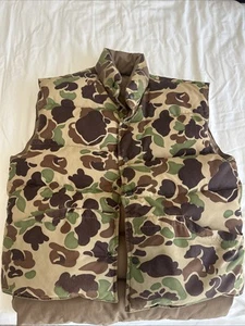 Vintage Down Duck Camo Reversible Brown Hunting Vest Men's Size Med Exc Cond - Picture 1 of 3