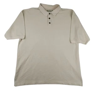 Tommy Bahama Polo Shirt Mens XL Silk Blend Off White Beige Short Sleeve 3 Button - Picture 1 of 9