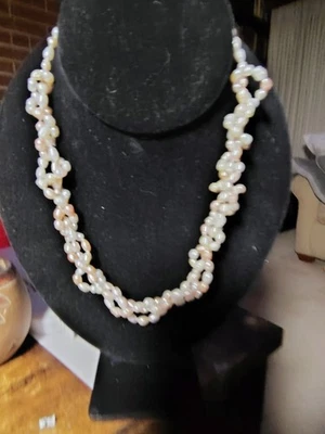 "Collar barroco de perlas de agua dulce 34"" cierre de filigrana de oro anudado pastel múltiple" Foto 1 de 4