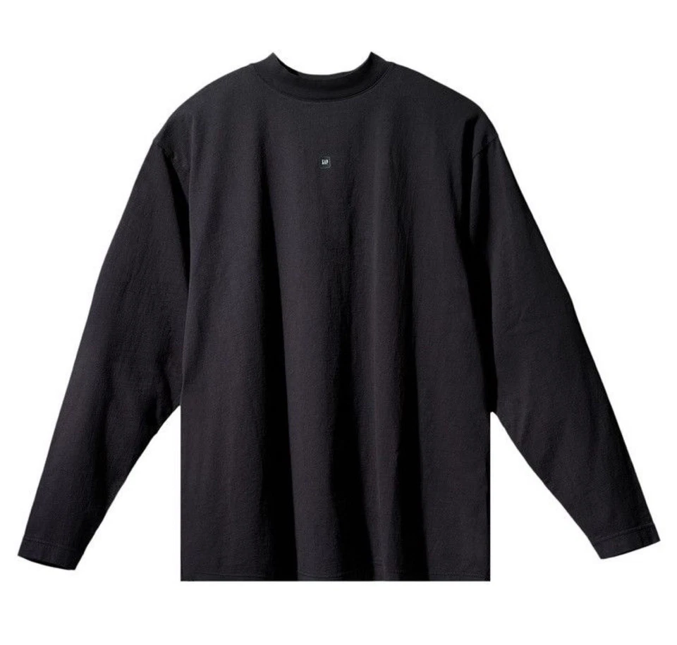 Yeezy Gap Balenciaga Long Sleeve Black Heavy Duty Jersey Size Large