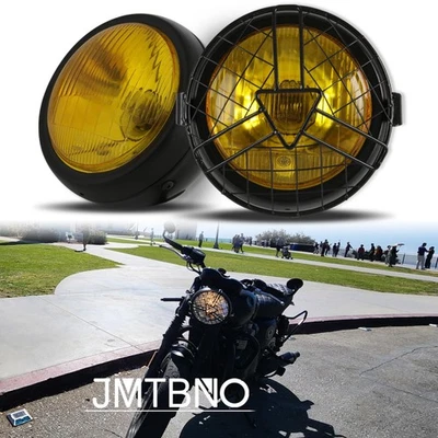 Faro LED de 6,8"" con Len retro + rejilla protectora para Triumph Bonneville Bobber Foto 1 de 4