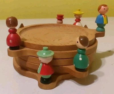 LOTE CONJUNTO MONTAÑA RUSA VINTAGE MADERA NAVIDAD MEDIADOS SIGLO FIGURAS ITALIA ÁRBOLES FAMILIARES  Foto 1 de 4