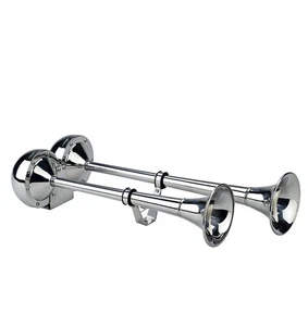 Wolo (125) The Dominator Stainless Steel Dual Trumpet Marine Horns - 12 Volt Fs - Picture 1 of 4