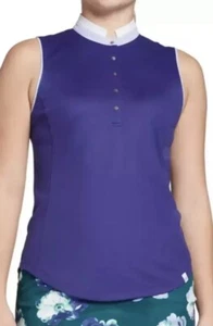 Lady Hagen Damen Gr. XXL ärmelloses Polo, dunkellila weiß Neu mit Etikett - Bild 1 von 7