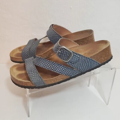 Spring Step Flossie Embossed Leather Sandals Sz 9.5-10 EU 41 Gray Shoes Comfort - Image 1 of 4