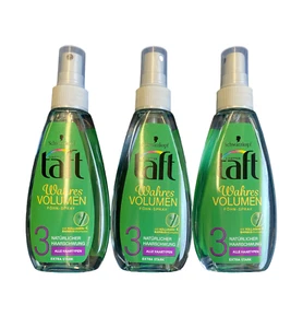 3x Schwarzkopf taft, Wahres Volumen Föhn-Spray, Stark 3, (3x 150ml) - Bild 1 von 2