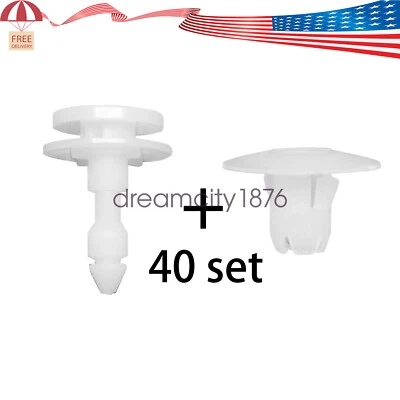 Clips de retención de panel de moldura de puerta 40 un. para Chrysler Dodge Jeep Plymouth 6505539AA Foto 1 de 4