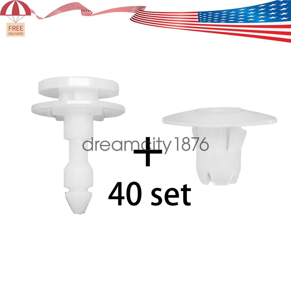 Clips de retención de panel de moldura de puerta 40 un. para Chrysler Dodge Jeep Plymouth 6505539AA Foto 1 de 4