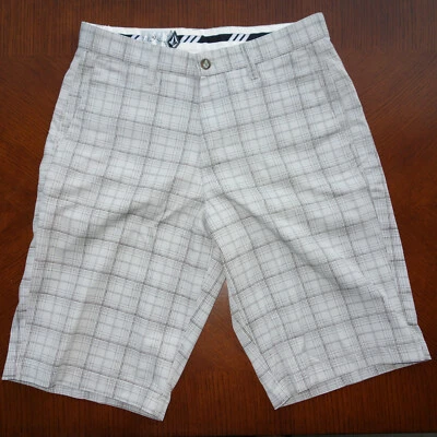 Pantalones Cortos Volcom Corpo Gris Claro - Blanco/Marrón Cuadros Frickin 31 Cintura ø Element Foto 1 de 3