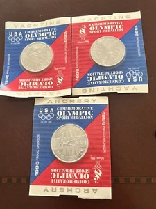 3 1996 Atlanta Olympics Lot Commemorative Sports Medallions: Yachting Archery - Picture 1 of 5