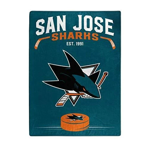 NORTHWEST NHL San Jose Sharks Raschel Throw Blanket, 60" x 80", Inspired Cover