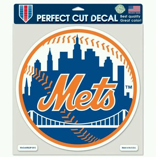 NEW YORK METS PERFECT CUT DECAL 8"X8" CORN HOLE WINDOWS MLB LICENSED WINCRAFT - Image 1 of 1