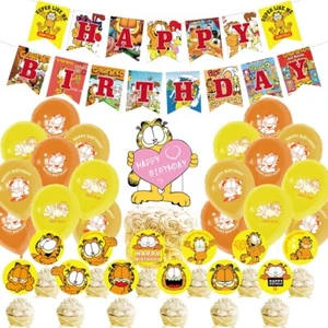 garfield Balloons Happy birthday KIDS banner party decor cake topper - Picture 1 of 6