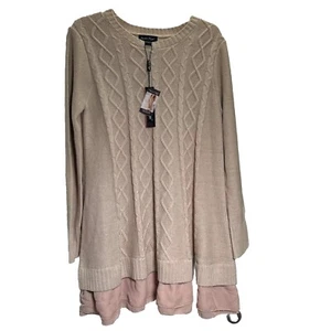 Charlie Paige W-S Nuevo con Etiquetas Túnica Tejido con Cable Suéter Vestido Volantes en la Parte Inferior Brillante - Imagen 1 de 11