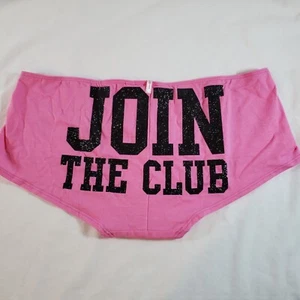 Victoria's Secret PINK NATION Low Rise Boyshort Large Glitter Join the Club - Picture 1 of 4