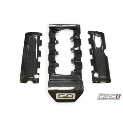 Paquete de cubiertas de bobina de válvula y motor de fibra de carbono real Ford Mustang GT 5.0 2015-2017 Foto 1 de 4