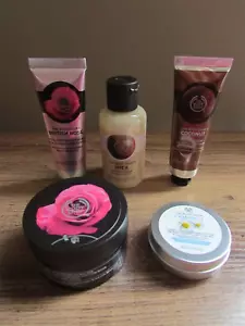 5 lot Body Shop hand lotion-shower cream-camomile cleansing butter + Travel size - Picture 1 of 2