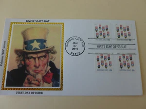 Uncle Sam's Hat Combo Coil Four Stamp 2019 Patriotic Fdc Sc#5341 Colorano ( #1) - Picture 1 of 1