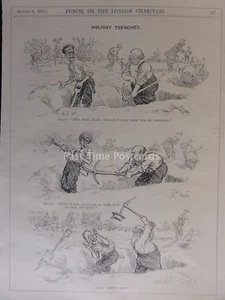 WW1 1915 HOLIDAY TRENCHES Punch Cartoon 4th August - Picture 1 of 2