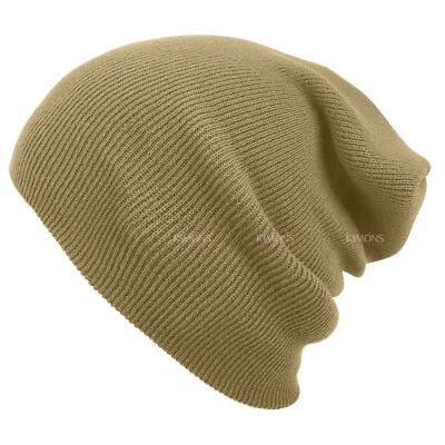 Gorro tejido liso holgado sombrero esquí calavera invierno hombres mujeres puño gorra holgado CF Foto 1 de 3