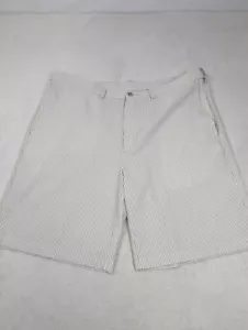 Haggar Mens Tan Striped Golf Shorts Size 40 Lightweight Comfort Waist Casual - Picture 1 of 14