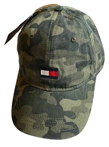 Tommy Hilfiger Men's Logo Baseball Trucker Cap Hat Green Camo Adjustable  NEW WT - Picture 1 of 3