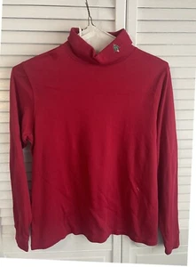 Camicia L.L.Bean Rossa Natalizia Girocollo (Donna Taglia M) • Disegno Albero di Natale - Foto 1 di 4