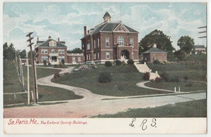 Postal 1901-1907 Oxford County Buildings South Paris Maine ME UDB - Imagen 1 de 2