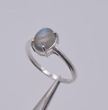 925 Solid Sterling Silver Labradorite Ring-9.5 US T326