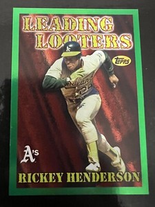 2023 Topps Archives RICKEY HENDERSON Athletics Seasons' Best GREEN FOIL #'d /99