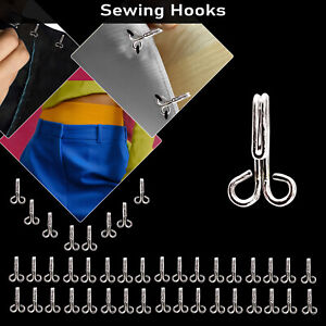 100pcs Hook Fasteners Skirt Dress Sew On Collar Hook 12mm Brass Silver Chrome