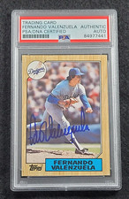 Rare 1987 FERNANDO VALENZUELA Signed Topps Card-LOS ANGELES DODGERS-PSA