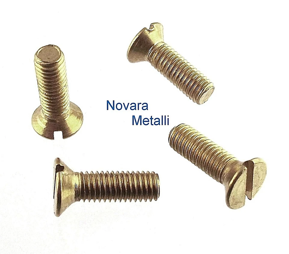 100 viti Ottone Testa Svasata M4x10 taglio cacciavite countersunk brass screws - Immagine 1 di 1